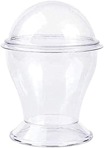 אוסף ליליאן כוס קינוח מיני פלסטיק עם מכסה - 6 גרם | ברור | חבילה של 6